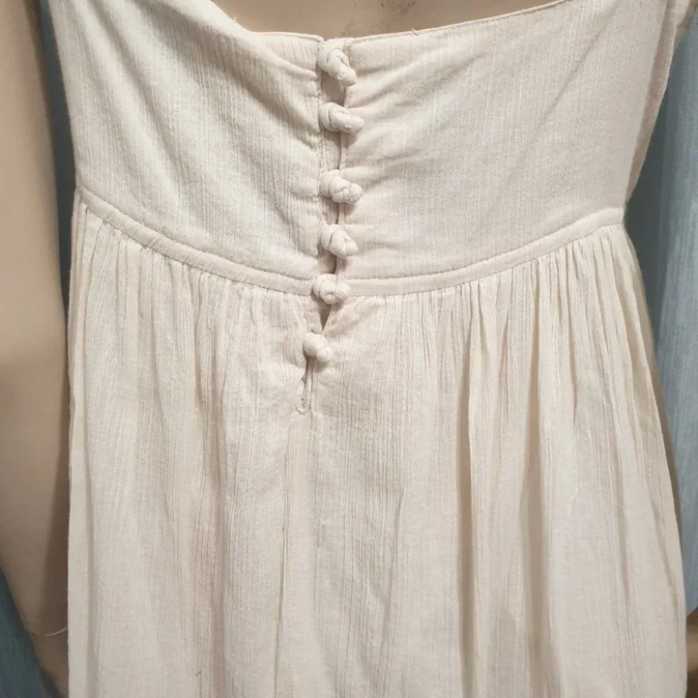 FOREVER NEW AU-8 Light Peach Dress Lined Empire Line Waist w/ Embroidery A-Line - Picture 11 of 14